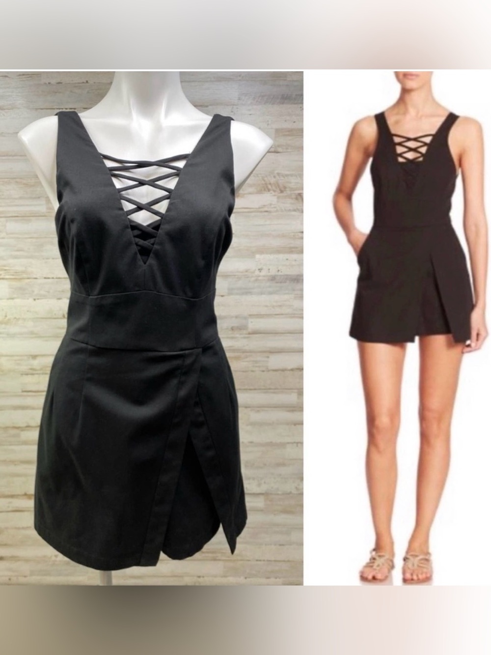 Nanette Lepore Beach Party Black Skort Romper, women’s size 2